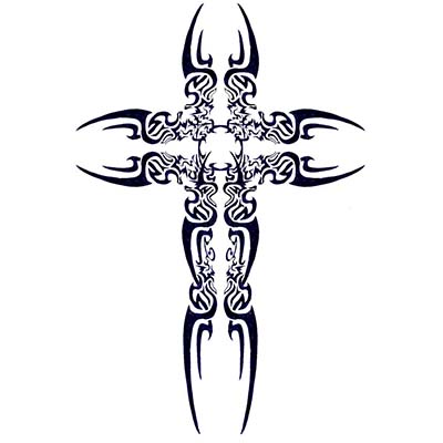 Christian Tribal art cross designs Fake Temporary Water Transfer Tattoo Stickers NO.10303
